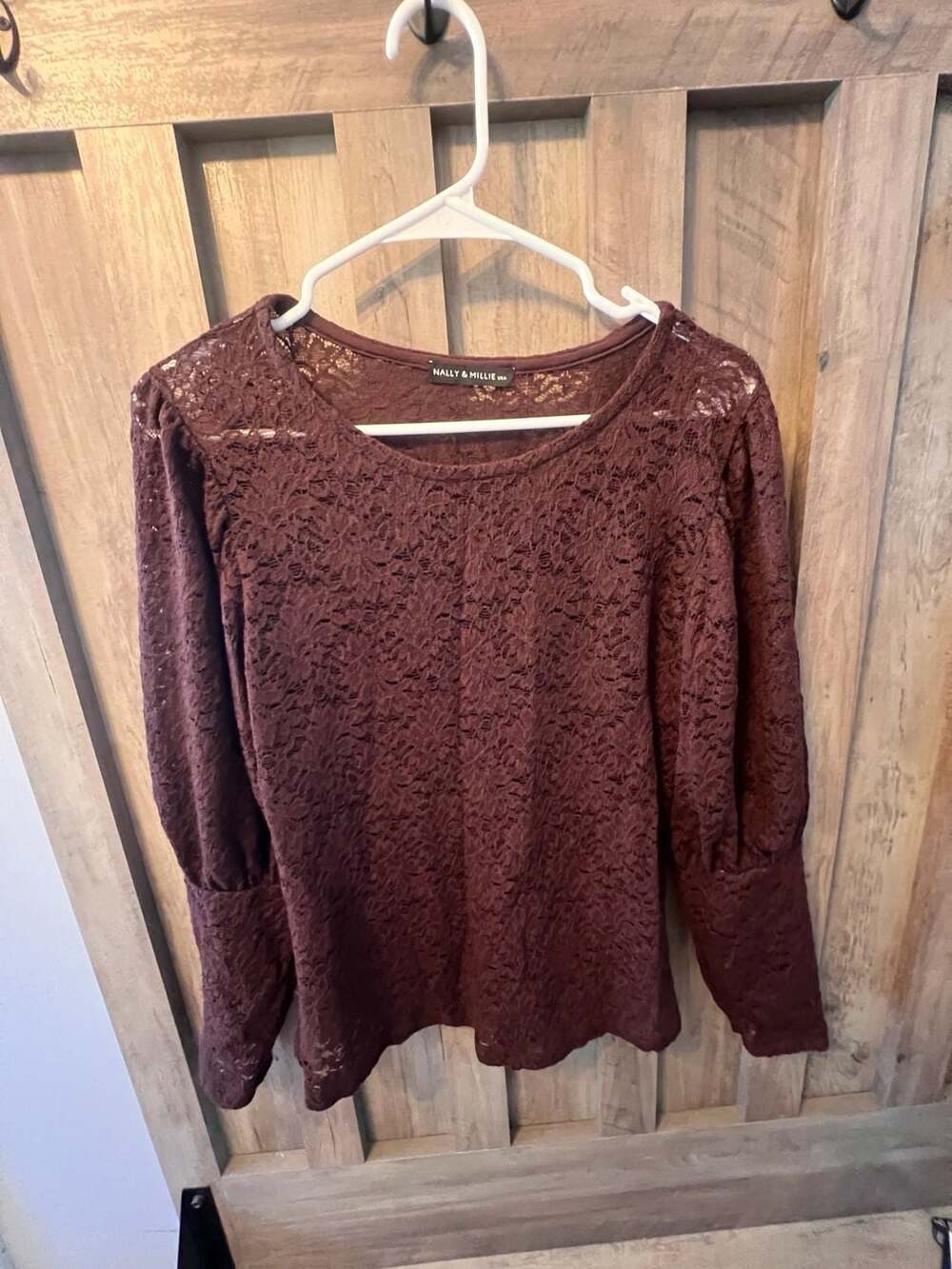 New Nally and Millie Lace Blouse Mock Neck Long Sleeve 2